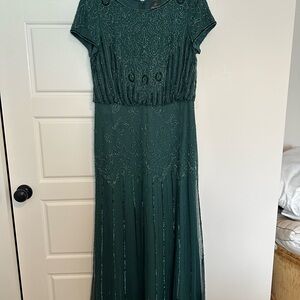 Elegant Green Beaded Dress